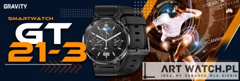 Smartwatch Gravity GT21-3 + Czarny Pasek Silikonowy