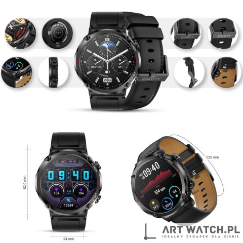 Smartwatch Gravity GT21-3 + Czarny Pasek Silikonowy