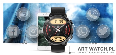 Smartwatch Gravity GT21-3 + Czarny Pasek Silikonowy