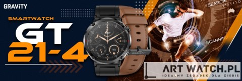 Smartwatch Gravity GT21-4 + Czarny Pasek Silikonowy