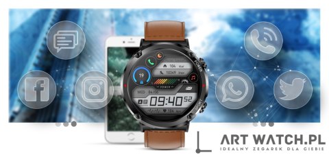 Smartwatch Gravity GT21-4 + Czarny Pasek Silikonowy