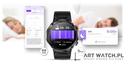Smartwatch Gravity GT21-4 + Czarny Pasek Silikonowy