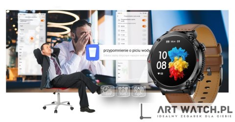 Smartwatch Gravity GT21-4 + Czarny Pasek Silikonowy
