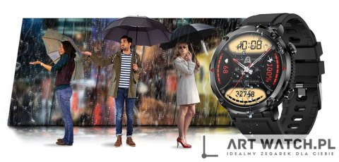 Smartwatch Gravity GT21-4 + Czarny Pasek Silikonowy