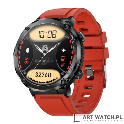 Smartwatch Gravity GT21-6 + Czerwony Pasek Silikonowy