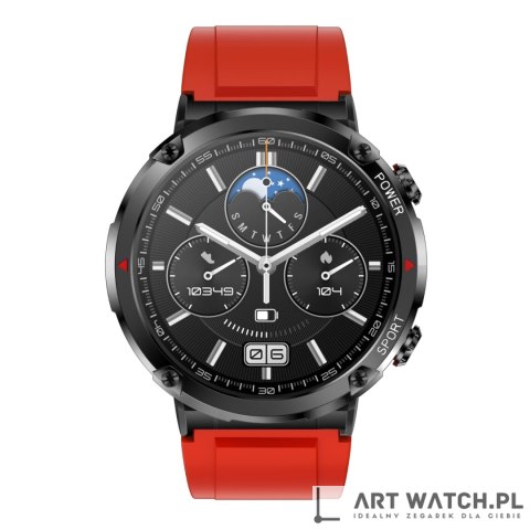 Smartwatch Gravity GT21-6 + Czerwony Pasek Silikonowy