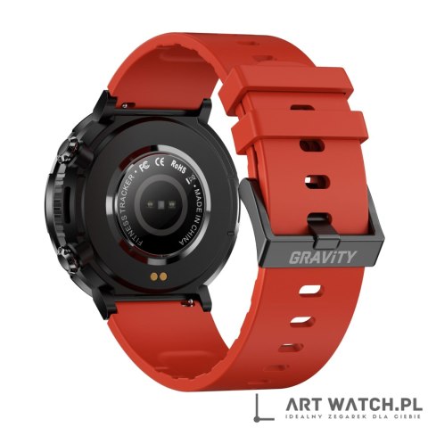 Smartwatch Gravity GT21-6 + Czerwony Pasek Silikonowy