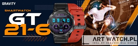 Smartwatch Gravity GT21-6 + Czerwony Pasek Silikonowy