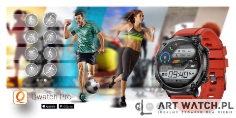 Smartwatch Gravity GT21-6 + Czerwony Pasek Silikonowy