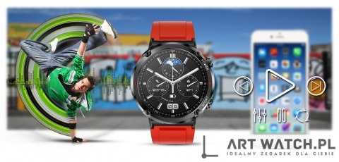 Smartwatch Gravity GT21-6 + Czerwony Pasek Silikonowy