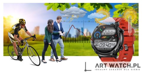 Smartwatch Gravity GT21-6 + Czerwony Pasek Silikonowy