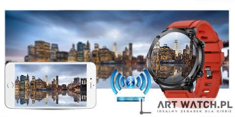 Smartwatch Gravity GT21-6 + Czerwony Pasek Silikonowy