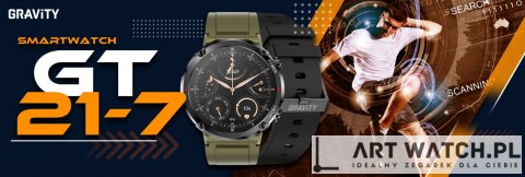 Smartwatch Gravity GT21-7 + Czarny Pasek Silikonowy
