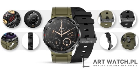 Smartwatch Gravity GT21-7 + Czarny Pasek Silikonowy