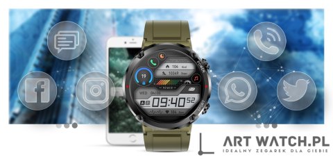 Smartwatch Gravity GT21-7 + Czarny Pasek Silikonowy