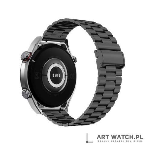 Smartwatch VELTORI VT100-1 + Czarny Pasek Silikonowy + Czarny Eko Skóra