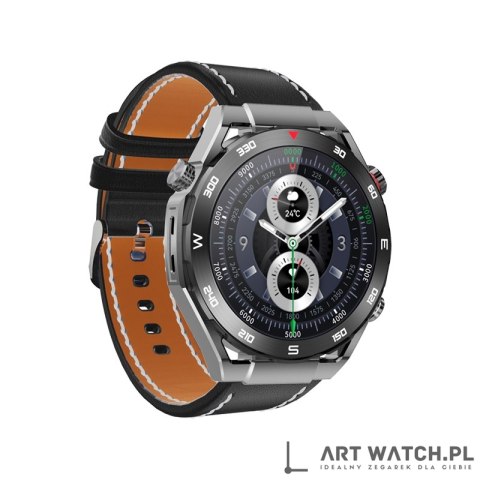 Smartwatch VELTORI VT100-1 + Czarny Pasek Silikonowy + Czarny Eko Skóra