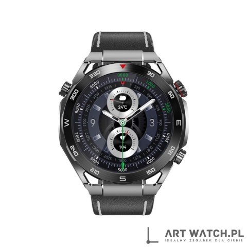 Smartwatch VELTORI VT100-1 + Czarny Pasek Silikonowy + Czarny Eko Skóra