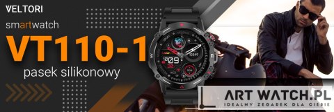 Smartwatch VELTORI VT110-1 Czarny Pasek Silikonowy