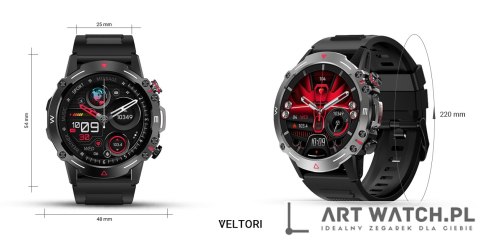 Smartwatch VELTORI VT110-1 Czarny Pasek Silikonowy