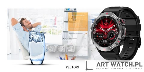 Smartwatch VELTORI VT110-1 Czarny Pasek Silikonowy