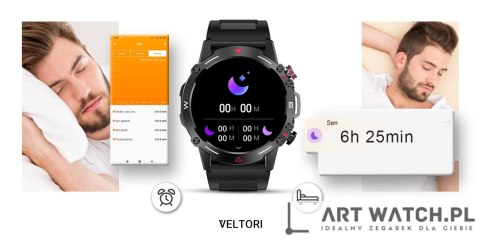 Smartwatch VELTORI VT110-1 Czarny Pasek Silikonowy