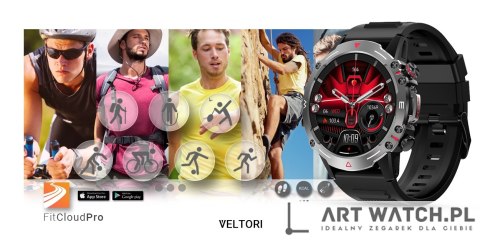 Smartwatch VELTORI VT110-1 Czarny Pasek Silikonowy