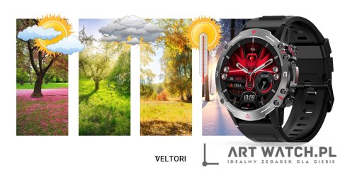 Smartwatch VELTORI VT110-1 Czarny Pasek Silikonowy
