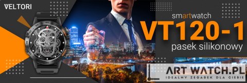 Smartwatch VELTORI VT120-1 Czarny Pasek Silikonowy