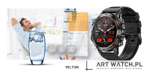 Smartwatch VELTORI VT120-1 Czarny Pasek Silikonowy