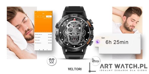 Smartwatch VELTORI VT120-1 Czarny Pasek Silikonowy