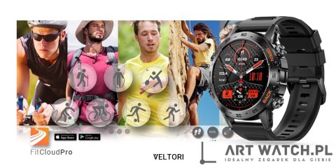 Smartwatch VELTORI VT120-1 Czarny Pasek Silikonowy
