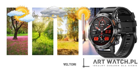 Smartwatch VELTORI VT120-1 Czarny Pasek Silikonowy