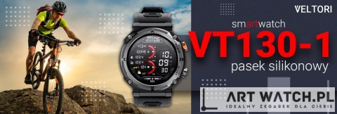Smartwatch VELTORI VT130-1 Czarny Pasek Silikonowy