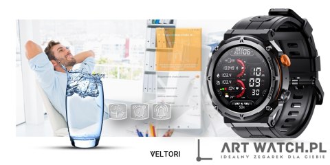 Smartwatch VELTORI VT130-1 Czarny Pasek Silikonowy