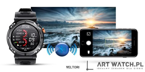 Smartwatch VELTORI VT130-1 Czarny Pasek Silikonowy