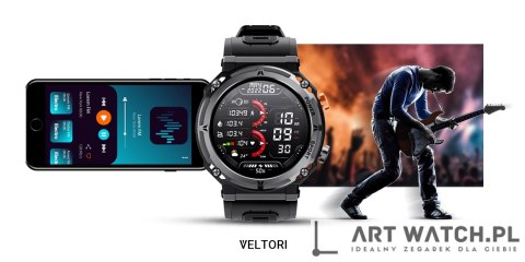 Smartwatch VELTORI VT130-1 Czarny Pasek Silikonowy