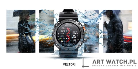 Smartwatch VELTORI VT130-1 Czarny Pasek Silikonowy