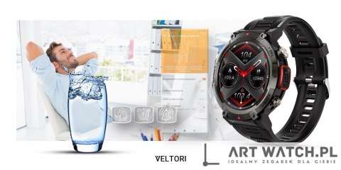 Smartwatch VELTORI VT140-1 Czarny Pasek Silikonowy