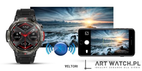 Smartwatch VELTORI VT140-1 Czarny Pasek Silikonowy