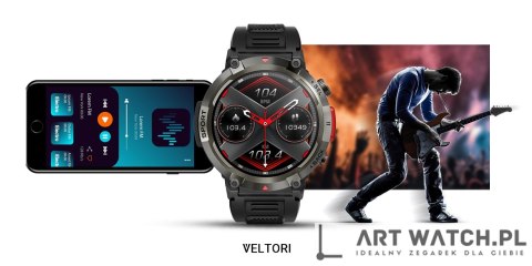 Smartwatch VELTORI VT140-1 Czarny Pasek Silikonowy