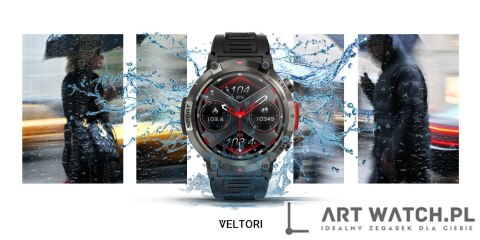 Smartwatch VELTORI VT140-1 Czarny Pasek Silikonowy