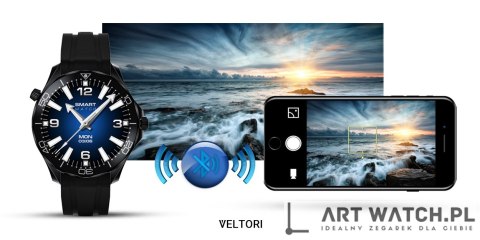 Smartwatch VELTORI VT150-1 Czarny Pasek Silikonowy + Czarna Bransoleta