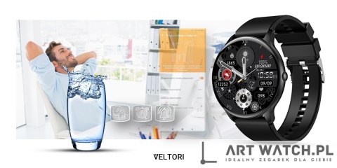 Smartwatch VELTORI VT160-1 Czarny Pasek Silikonowy