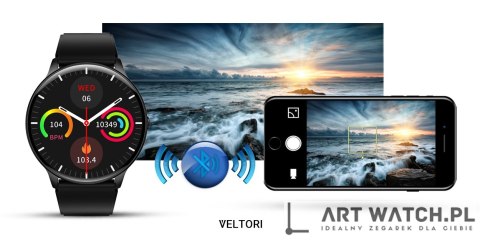 Smartwatch VELTORI VT160-1 Czarny Pasek Silikonowy