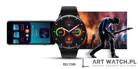 Smartwatch VELTORI VT160-1 Czarny Pasek Silikonowy