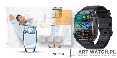 Smartwatch VELTORI VT200-1 Czarny Pasek Silikonowy