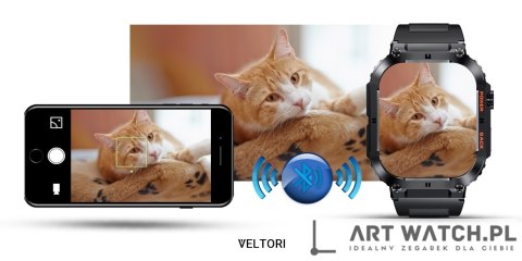Smartwatch VELTORI VT200-1 Czarny Pasek Silikonowy