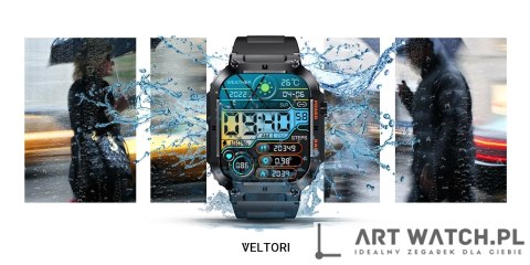 Smartwatch VELTORI VT200-1 Czarny Pasek Silikonowy