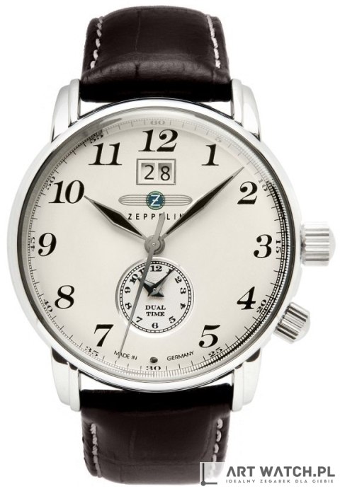 Zegarek Męski ZEPPELIN LZ127 Graf Zeppelin Dual Time 7644-5 + BOX